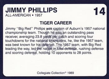 1989 Collegiate Collection Coke Auburn Tigers (580) #14 Jimmy Phillips Back
