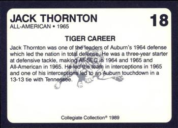 1989 Collegiate Collection Coke Auburn Tigers (580) #18 Jack Thornton Back