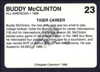 1989 Collegiate Collection Coke Auburn Tigers (580) #23 Buddy McClinton Back