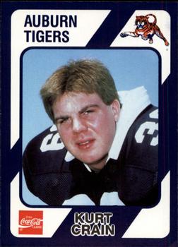 1989 Collegiate Collection Coke Auburn Tigers (580) #30 Kurt Crain Front