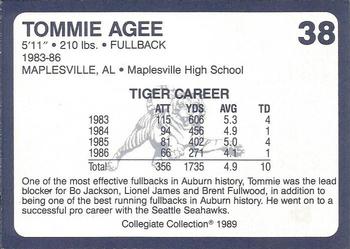1989 Collegiate Collection Coke Auburn Tigers (580) #38 Tommie Agee Back
