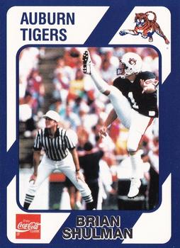 1989 Collegiate Collection Coke Auburn Tigers (580) #42 Brian Shulman Front