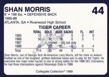 1989 Collegiate Collection Coke Auburn Tigers (580) #44 Shan Morris Back