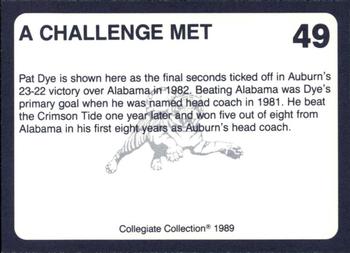 1989 Collegiate Collection Coke Auburn Tigers (580) #49 A Challenge Met Back