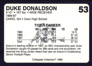 1989 Collegiate Collection Coke Auburn Tigers (580) #53 Duke Donaldson Back