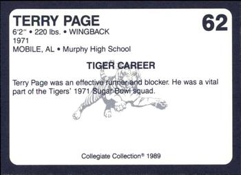 1989 Collegiate Collection Coke Auburn Tigers (580) #62 Terry Page Back