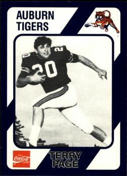 1989 Collegiate Collection Coke Auburn Tigers (580) #62 Terry Page Front