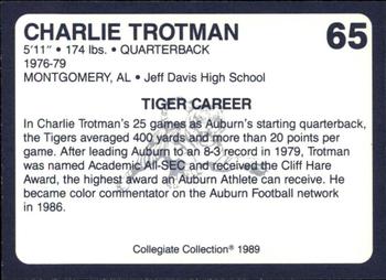 1989 Collegiate Collection Coke Auburn Tigers (580) #65 Charlie Trotman Back