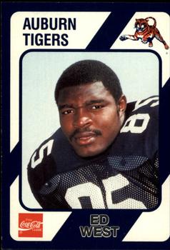 1989 Collegiate Collection Coke Auburn Tigers (580) #66 Ed West Front
