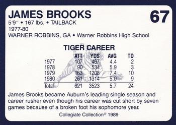 1989 Collegiate Collection Coke Auburn Tigers (580) #67 James Brooks Back