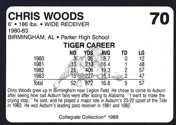 1989 Collegiate Collection Coke Auburn Tigers (580) #70 Chris Woods Back