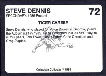 1989 Collegiate Collection Coke Auburn Tigers (580) #72 Steve Dennis Back