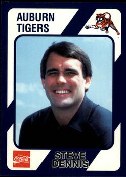 1989 Collegiate Collection Coke Auburn Tigers (580) #72 Steve Dennis Front