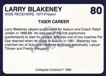 1989 Collegiate Collection Coke Auburn Tigers (580) #80 Larry Blakeney Back