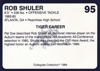 1989 Collegiate Collection Coke Auburn Tigers (580) #95 Rob Shuler Back