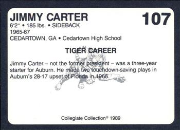 1989 Collegiate Collection Coke Auburn Tigers (580) #107 Jimmy Carter Back