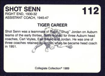 1989 Collegiate Collection Coke Auburn Tigers (580) #112 Shot Senn Back