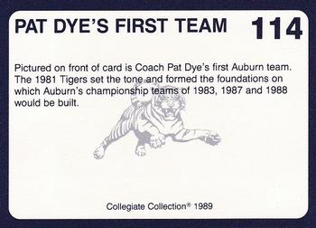 1989 Collegiate Collection Coke Auburn Tigers (580) #114 Pat Dye's First Team Back