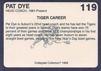 1989 Collegiate Collection Coke Auburn Tigers (580) #119 Pat Dye Back