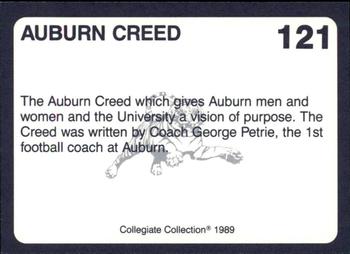 1989 Collegiate Collection Coke Auburn Tigers (580) #121 Auburn Creed Back