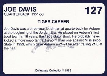 1989 Collegiate Collection Coke Auburn Tigers (580) #127 Joe Davis Back
