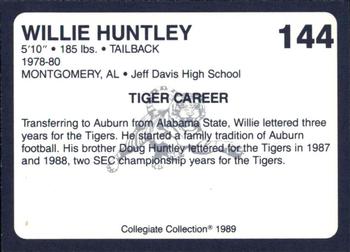 1989 Collegiate Collection Coke Auburn Tigers (580) #144 Willie Huntley Back