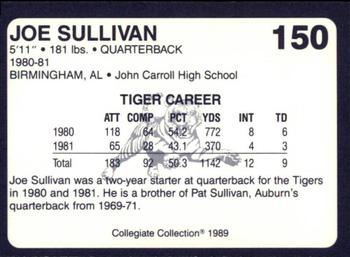 1989 Collegiate Collection Coke Auburn Tigers (580) #150 Joe Sullivan Back