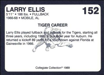 1989 Collegiate Collection Coke Auburn Tigers (580) #152 Larry Ellis Back