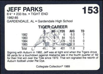 1989 Collegiate Collection Coke Auburn Tigers (580) #153 Jeff Parks Back
