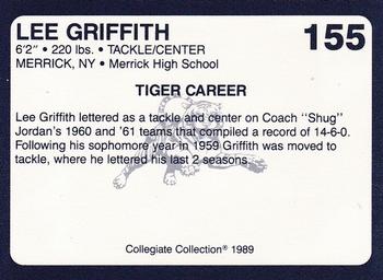 1989 Collegiate Collection Coke Auburn Tigers (580) #155 Lee Griffith Back