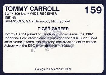 1989 Collegiate Collection Coke Auburn Tigers (580) #159 Tommy Carroll Back