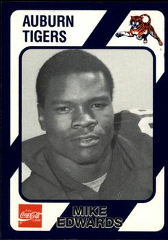 1989 Collegiate Collection Coke Auburn Tigers (580) #163 Mike Edwards Front