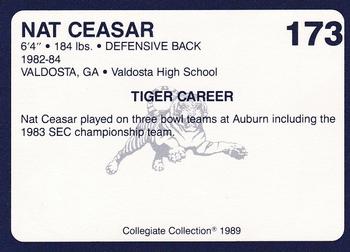 1989 Collegiate Collection Coke Auburn Tigers (580) #173 Nat Ceasar Back