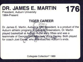 1989 Collegiate Collection Coke Auburn Tigers (580) #176 Dr. James Martin Back