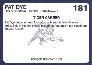 1989 Collegiate Collection Coke Auburn Tigers (580) #181 Pat Dye Back