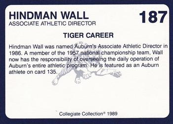 1989 Collegiate Collection Coke Auburn Tigers (580) #187 Hindman Wall Back