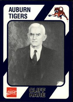 1989 Collegiate Collection Coke Auburn Tigers (580) #192 Cliff Hare Front