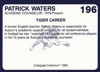 1989 Collegiate Collection Coke Auburn Tigers (580) #196 Patrick Waters Back