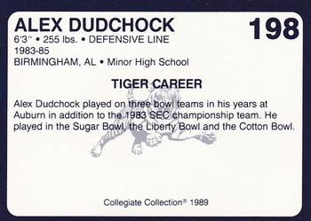 1989 Collegiate Collection Coke Auburn Tigers (580) #198 Alex Dudchock Back