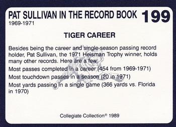 1989 Collegiate Collection Coke Auburn Tigers (580) #199 Pat Sullivan Back