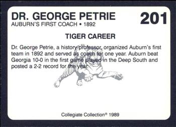 1989 Collegiate Collection Coke Auburn Tigers (580) #201 Dr. George Petrie Back