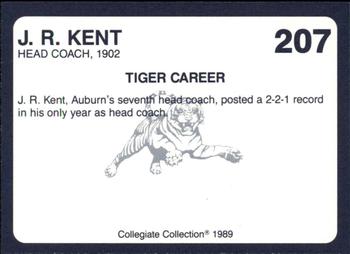 1989 Collegiate Collection Coke Auburn Tigers (580) #207 J.R. Kent Back