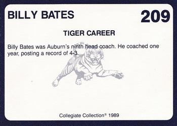 1989 Collegiate Collection Coke Auburn Tigers (580) #209 Billy Bates Back