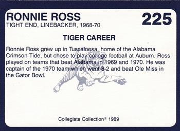 1989 Collegiate Collection Coke Auburn Tigers (580) #225 Ronnie Ross Back