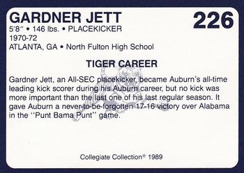 1989 Collegiate Collection Coke Auburn Tigers (580) #226 Gardner Jett Back