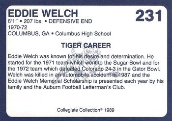 1989 Collegiate Collection Coke Auburn Tigers (580) #231 Eddie Welch Back