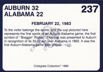 1989 Collegiate Collection Coke Auburn Tigers (580) #237 Auburn 32, Alabama 22 Back