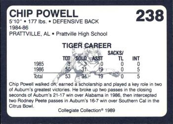 1989 Collegiate Collection Coke Auburn Tigers (580) #238 Chip Powell Back