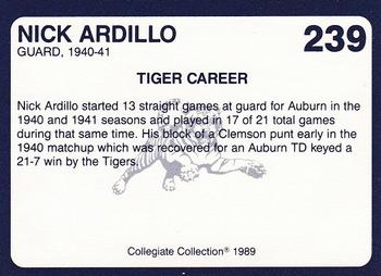 1989 Collegiate Collection Coke Auburn Tigers (580) #239 Nick Ardillo Back