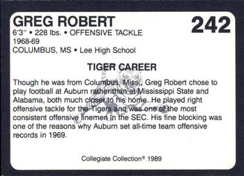 1989 Collegiate Collection Coke Auburn Tigers (580) #242 Greg Robert Back